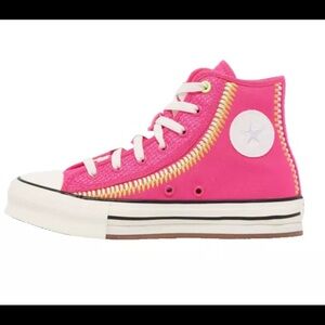 Converse Kids High-Top Sneakers in Bright Pink with White Accents